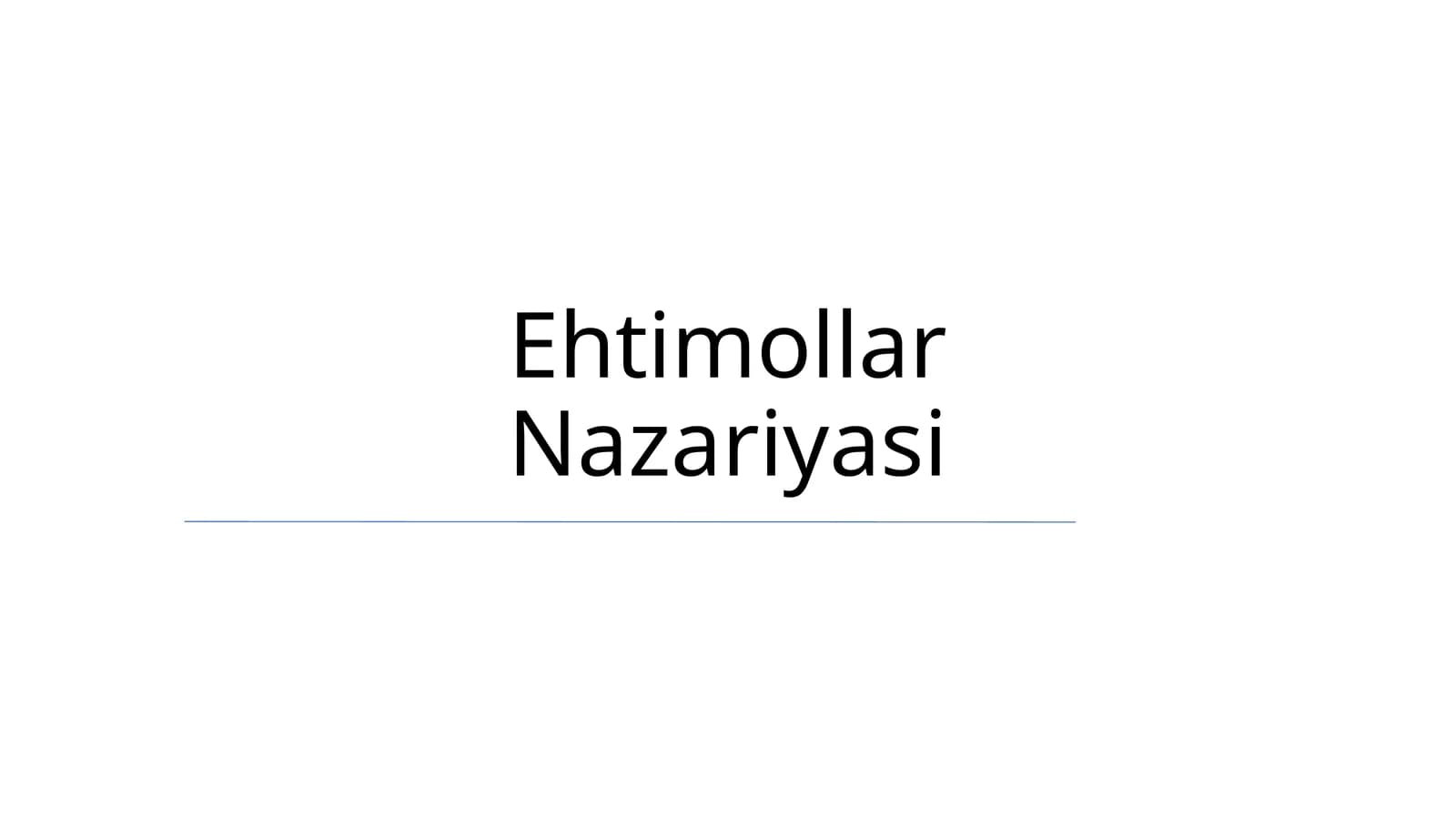 Ehtimollar Nazariyasi