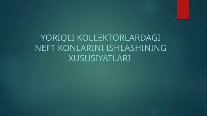 Neft konlarini ishlash
