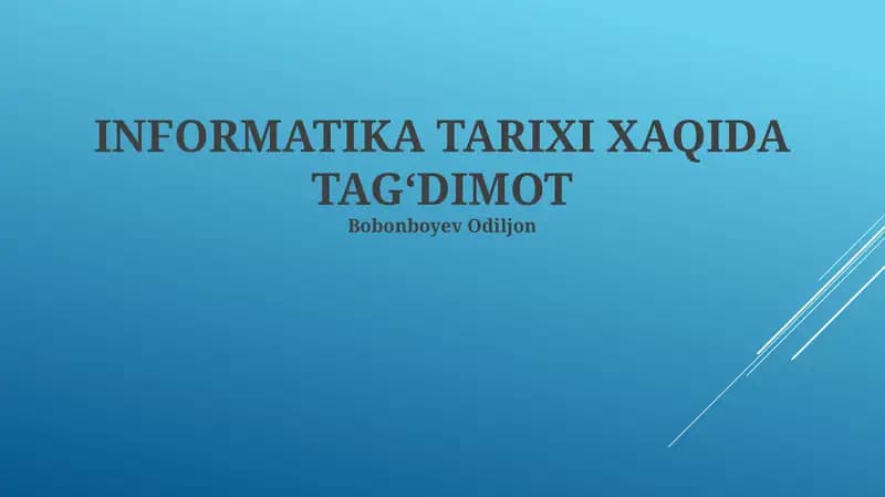 INFORMATIKA TARIXI