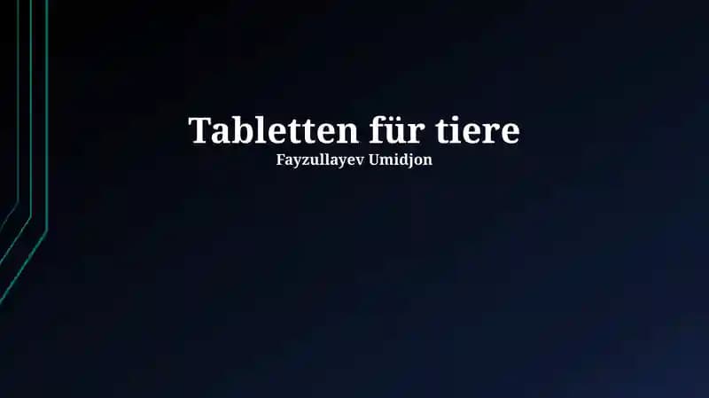 Tabletten für Tiere