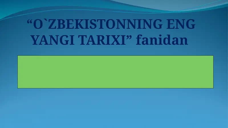 Mustaqillikka erishish arafasida O‘zbekistondagi ijtimoiy-siyosiy jarayonlar
