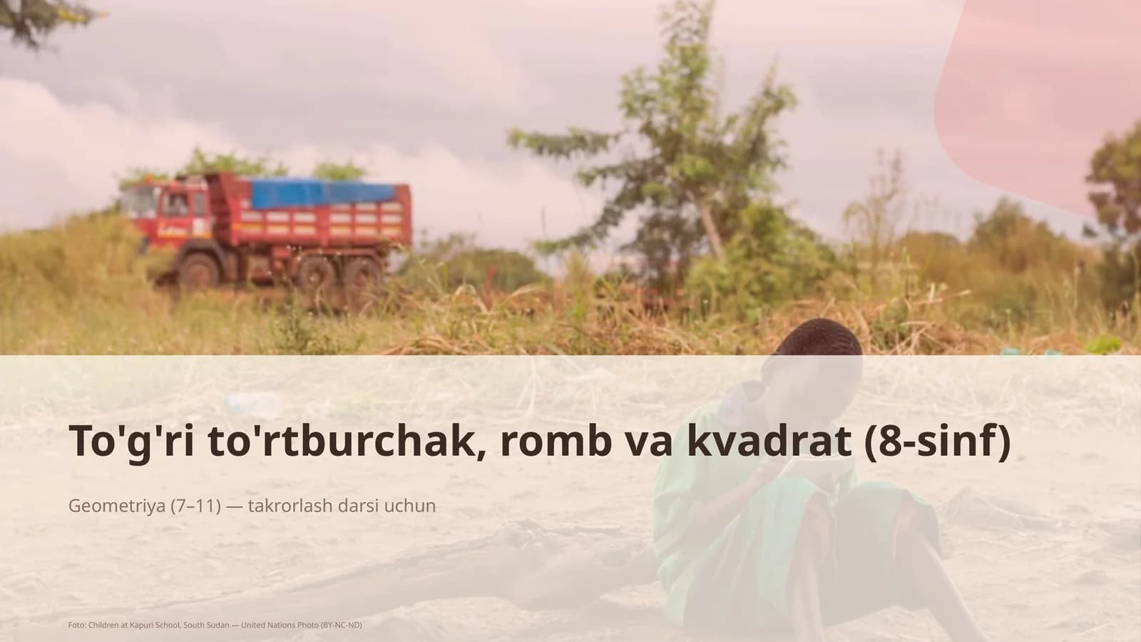 To'g'ri to'rtburchak, romb va kvadrat (8-sinf)