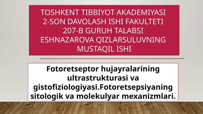 Fotoretseptor hujayralari