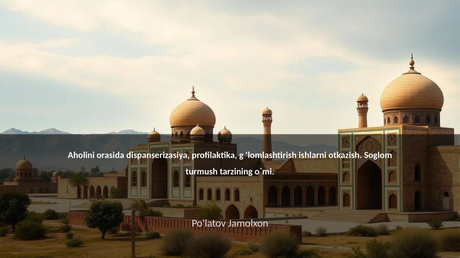 Dispanserizasiya, profilaktika va g'lomlashtirish ishlarni otkazish