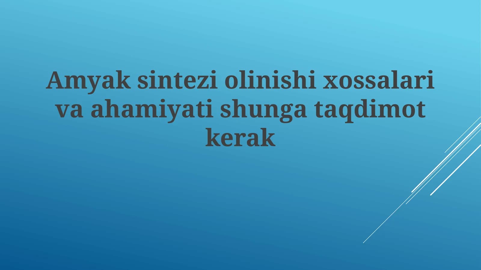 Ammiak sintezi jarayoni