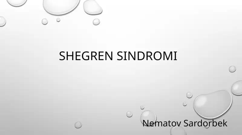 Shegren sindromi