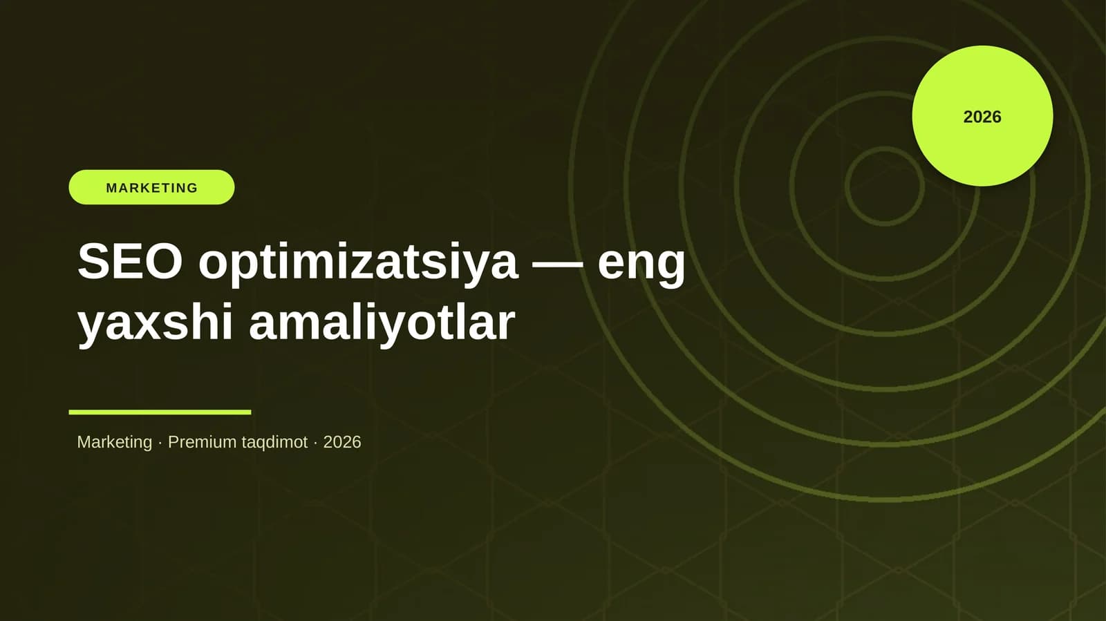 SEO optimizatsiya — eng yaxshi amaliyotlar
