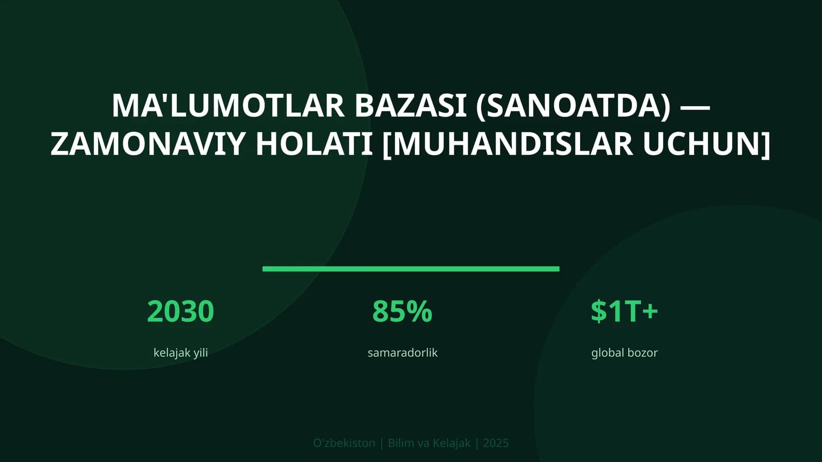 Ma'lumotlar bazasi (sanoatda) — zamonaviy holati [muhandislar uchun]