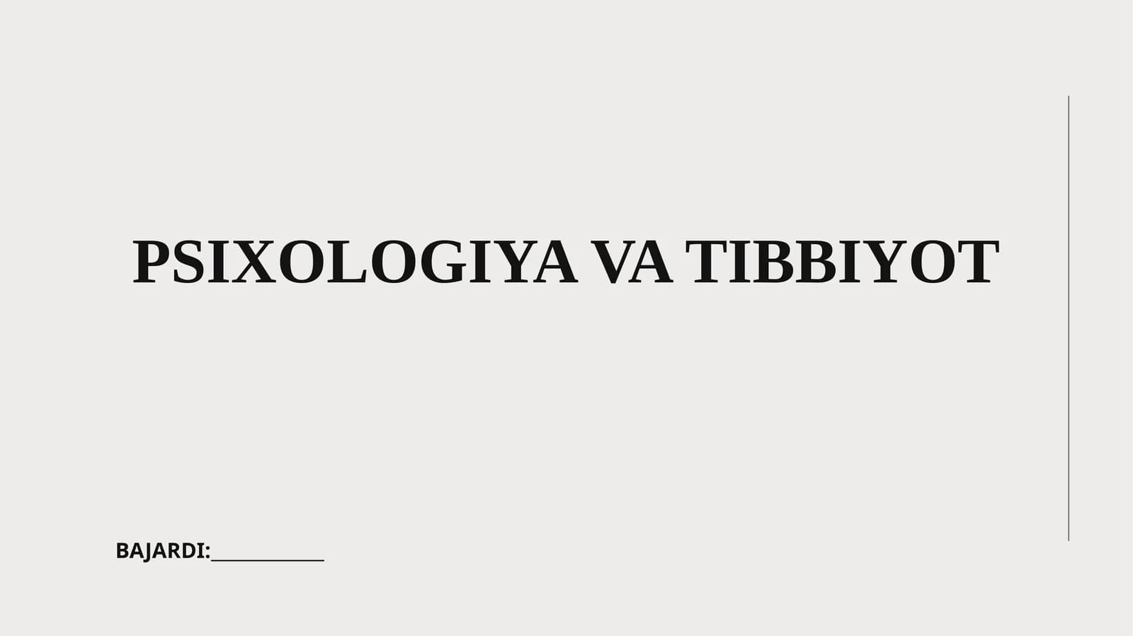 Psixologiya faniga kirish