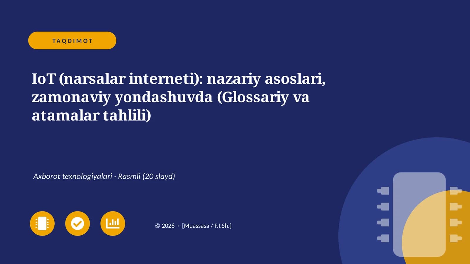 IoT (narsalar interneti): nazariy asoslari, zamonaviy yondashuvda (Glossariy va atamalar tahlili)
