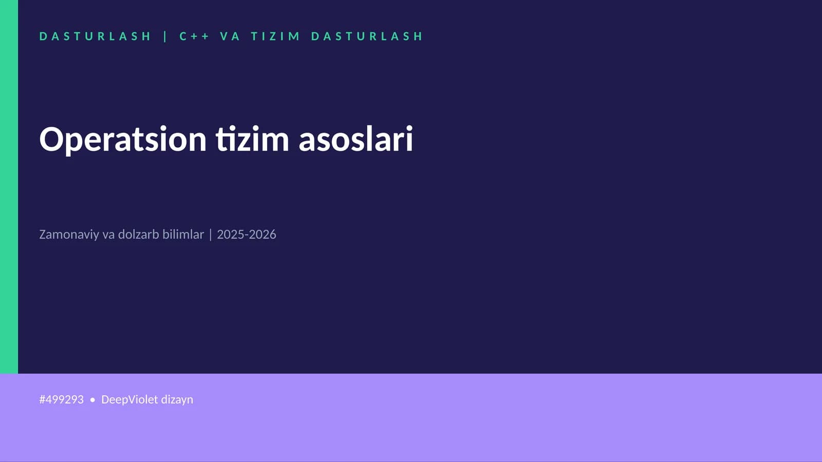 Operatsion tizim asoslari