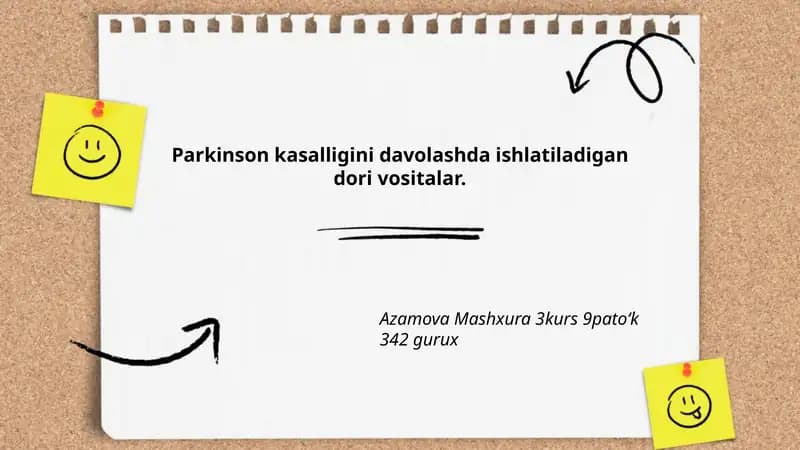 Parkinson kasalligini davolashda ishlatiladigan dori vositalar