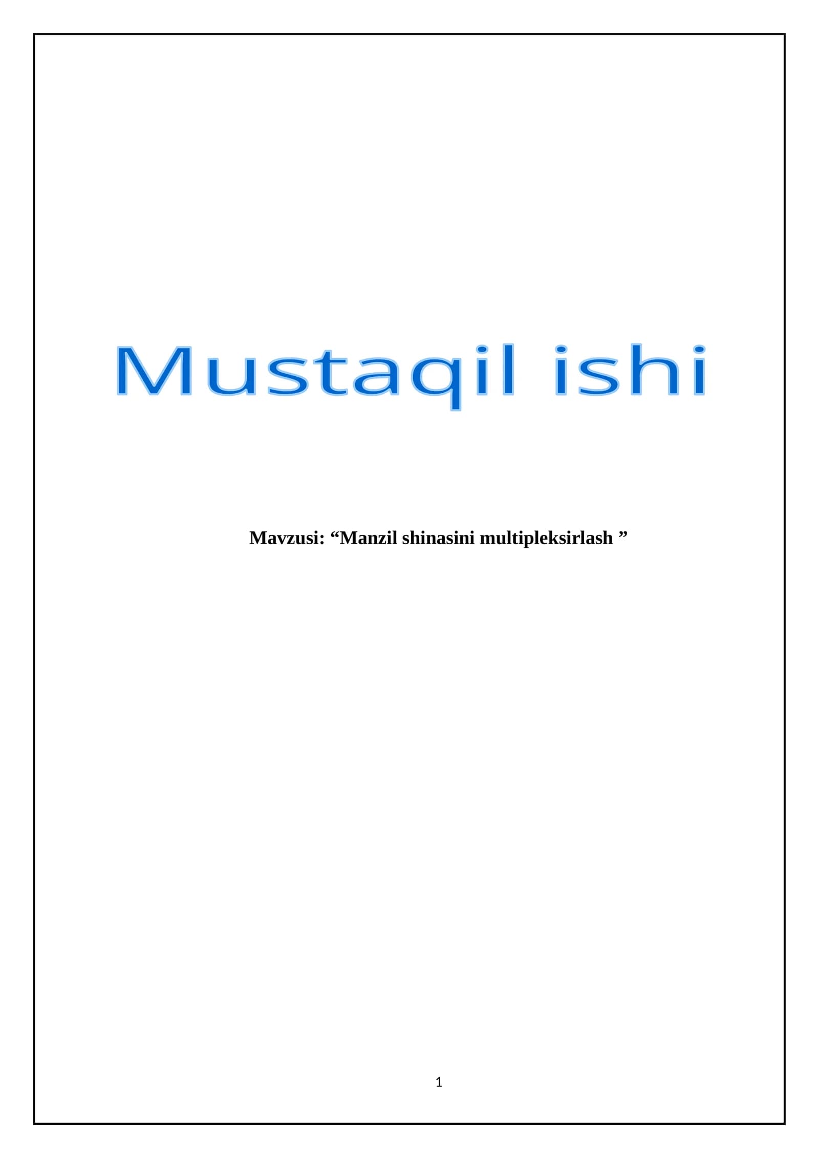 Manzil shinasini multipleksirlash