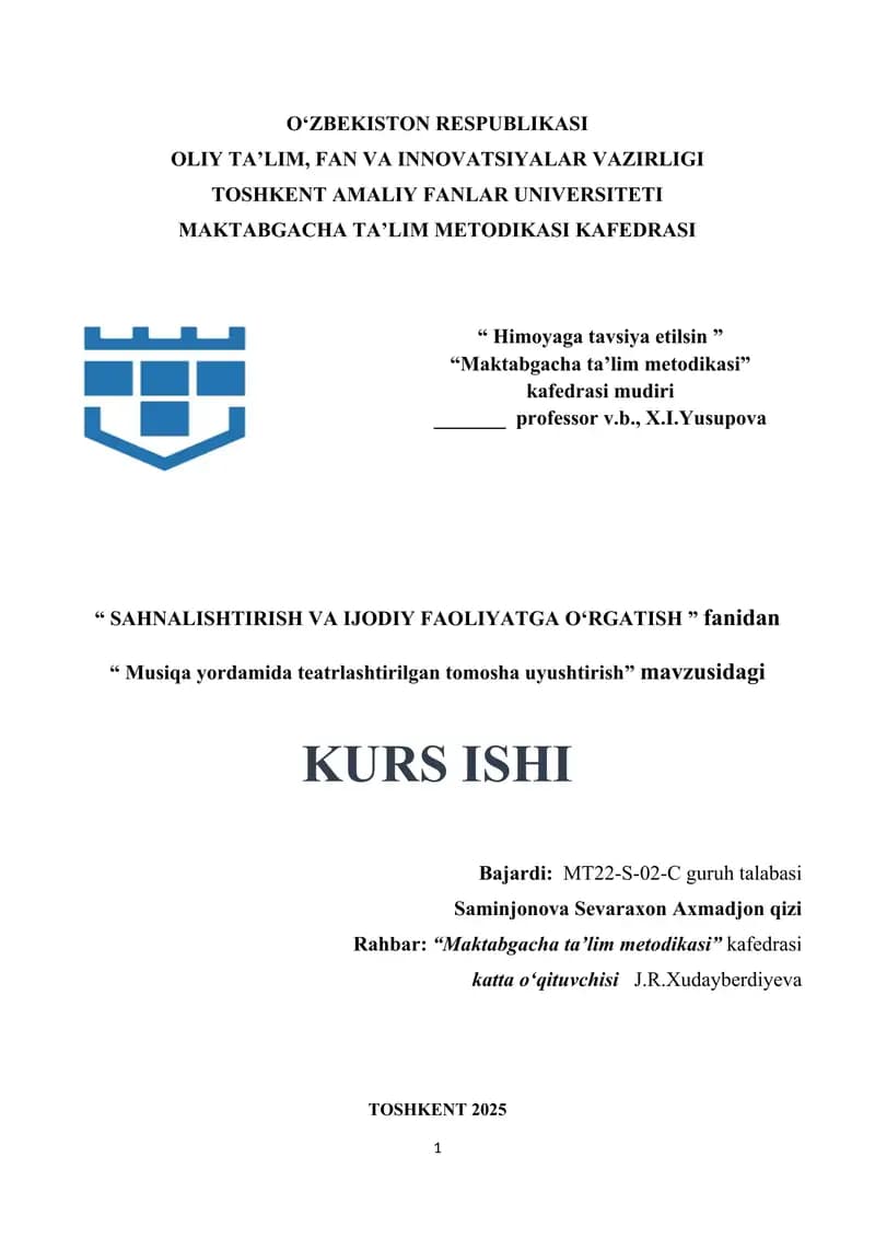 Musiqa yordamida teatrlashtirilgan tomosha uyushtirish