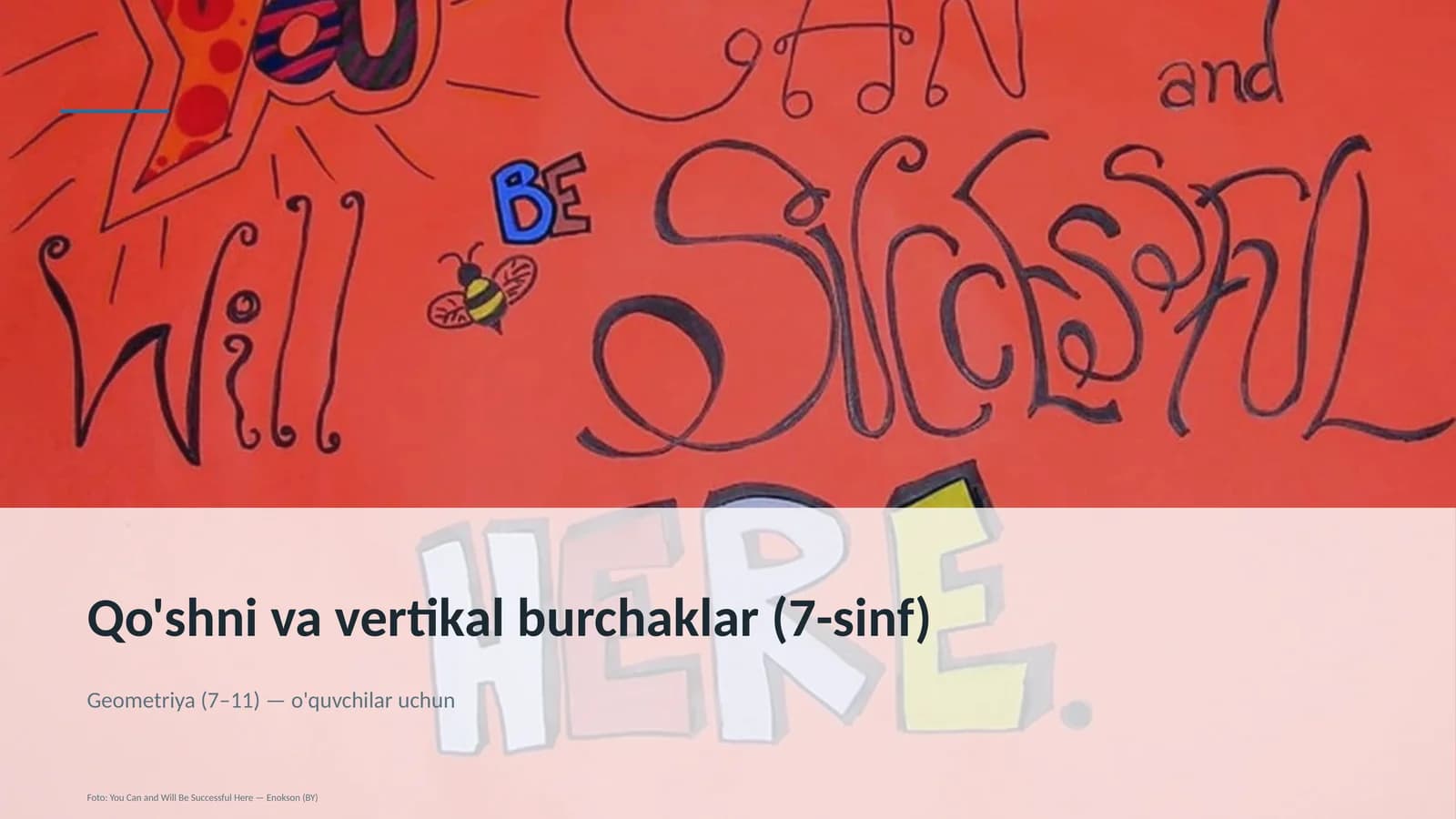 Qo'shni va vertikal burchaklar (7-sinf)