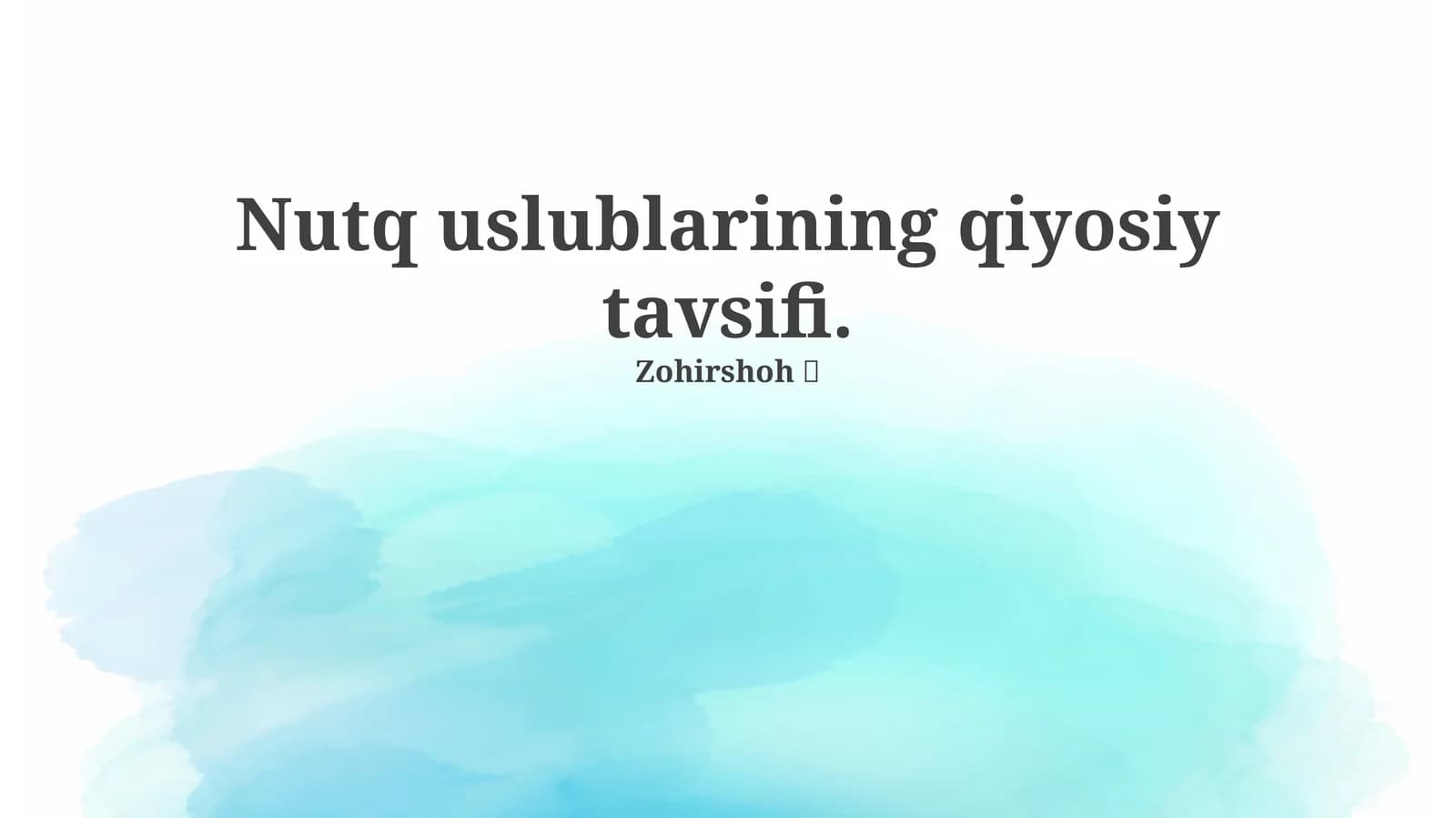 Nutq uslublarining qiyosiy tavsifi