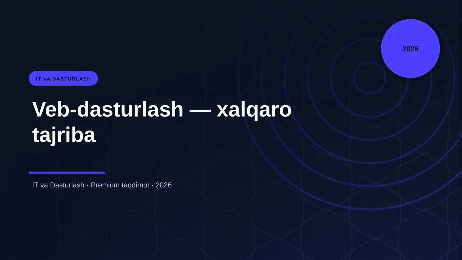 Veb-dasturlash — xalqaro tajriba