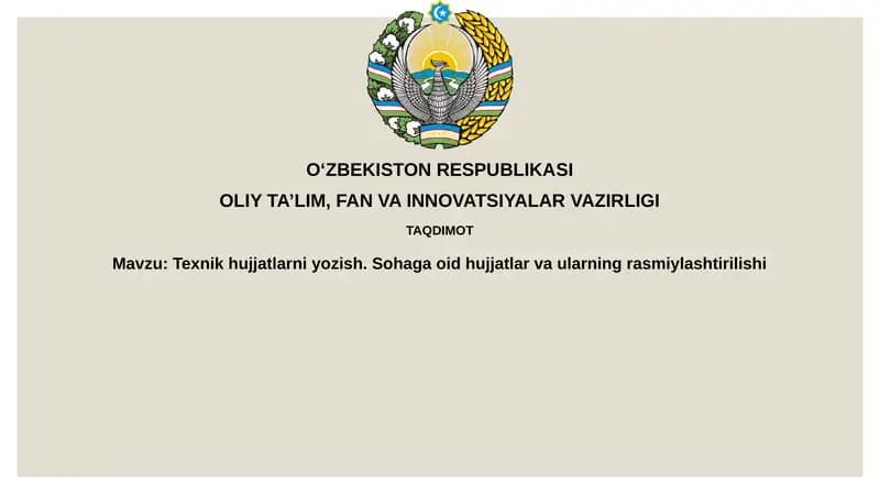 Texnik hujjatlarni yozish