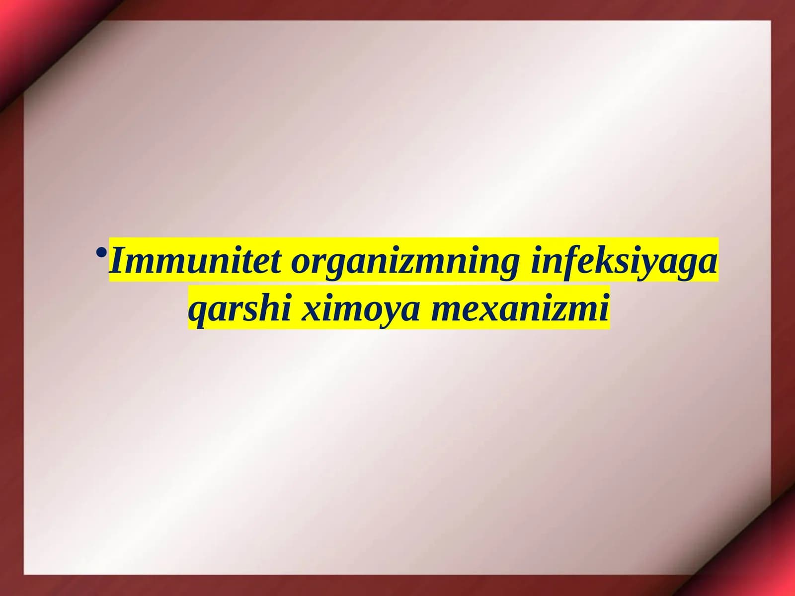 Immunitet va infeksiyaga qarshi immunitet mexanizmi