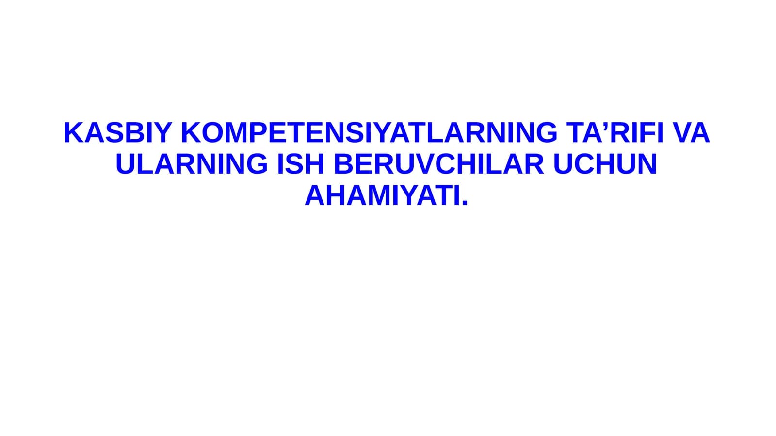 Kasbiy Kompetensiyalar
