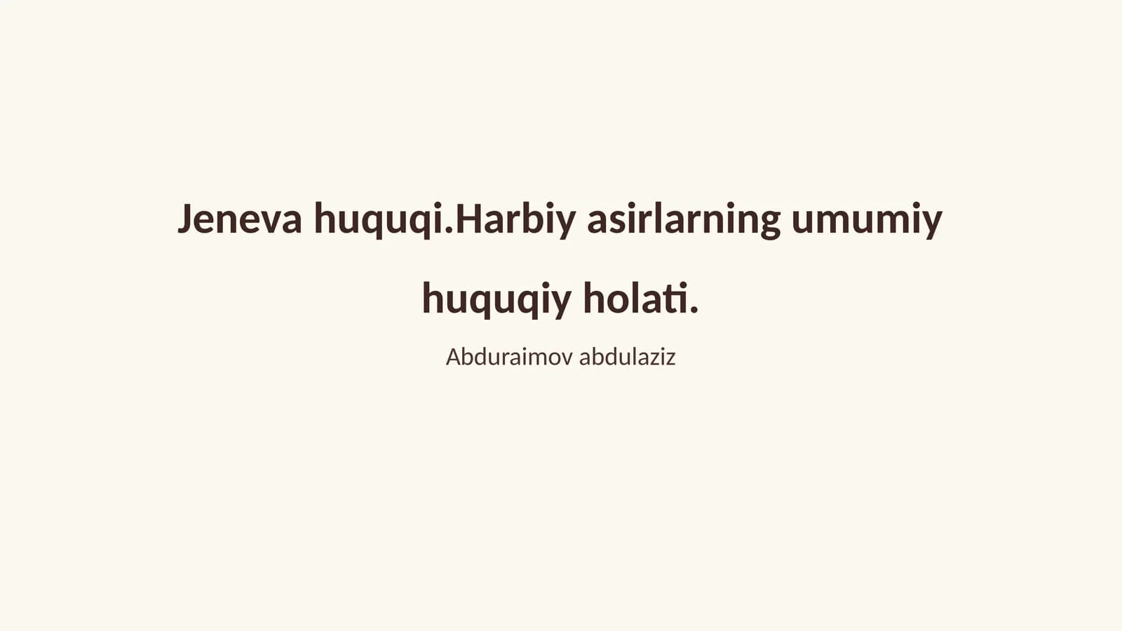 Jeneva huquqi va uning tarixi
