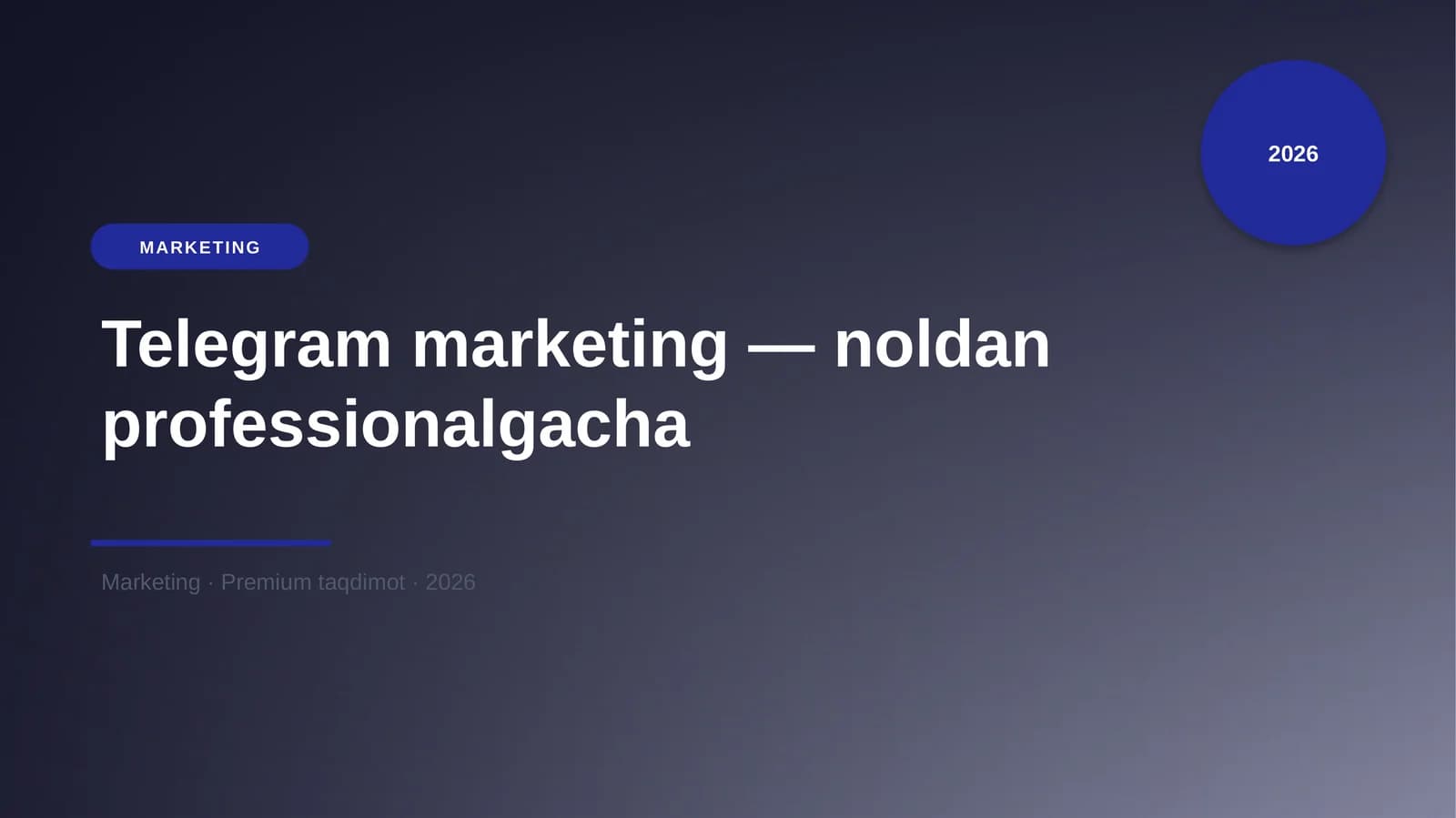 Telegram marketing — noldan professionalgacha
