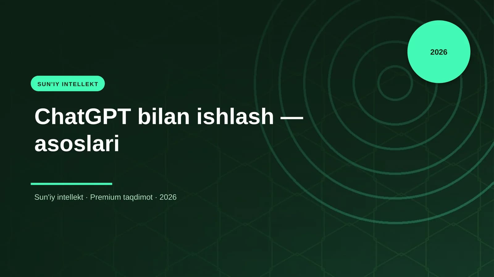 ChatGPT bilan ishlash — asoslari