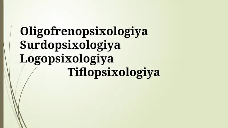 Aqliy zaiflik psixologiyasi