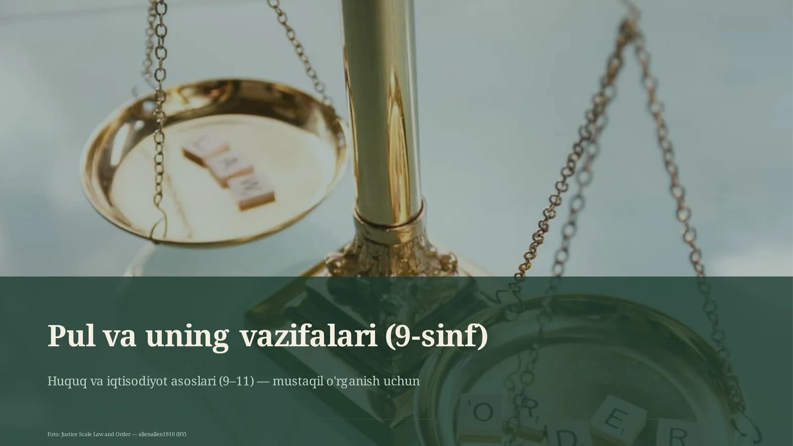 Pul va uning vazifalari (9-sinf)
