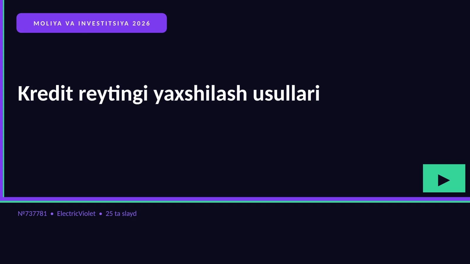 MOLIYA VA INVESTITSIYA 2026