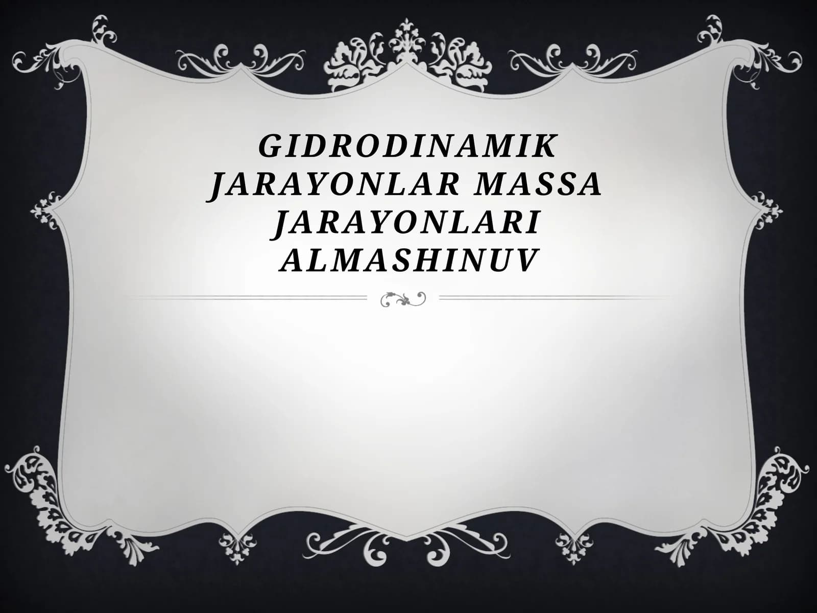 Gidrodinamik jarayonlar massa jarayonlar almashinuv