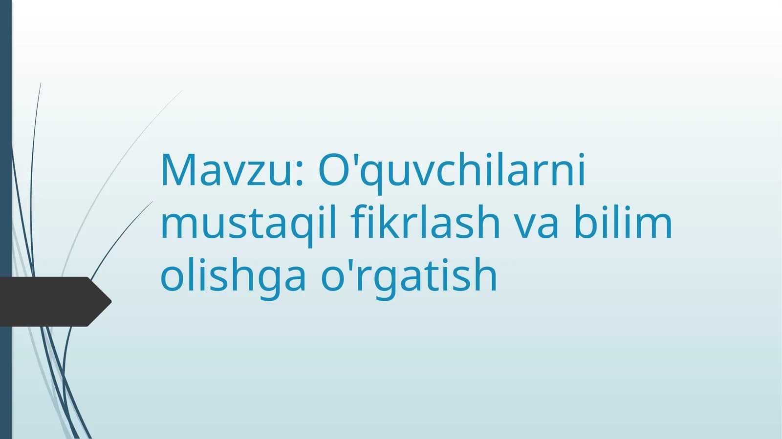 O'quvchilarni mustaqil fikrlash va bilim olishga o'rgatish