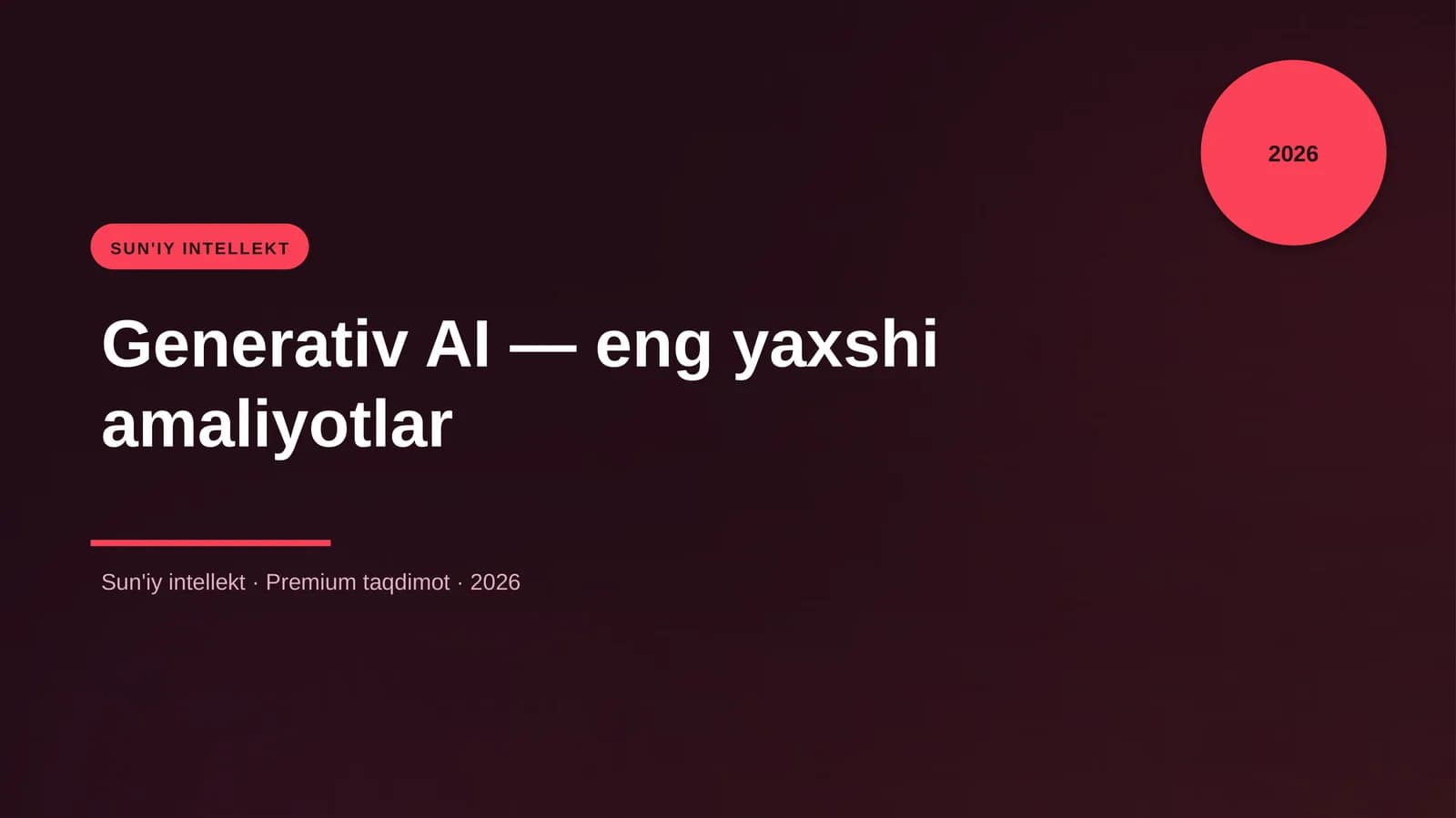 Generativ AI — eng yaxshi amaliyotlar