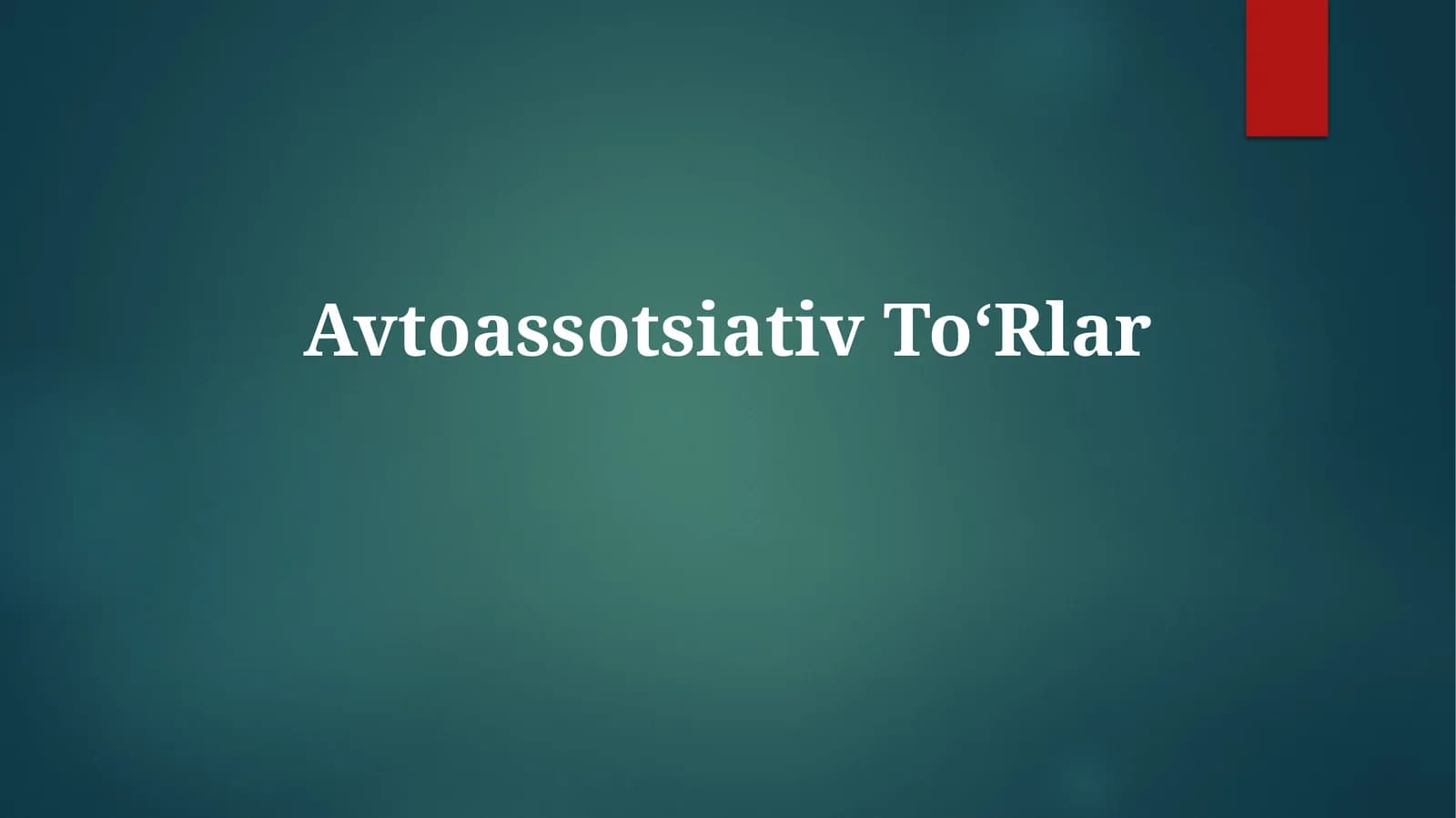 Avtoassotsiativ ToʻRlar