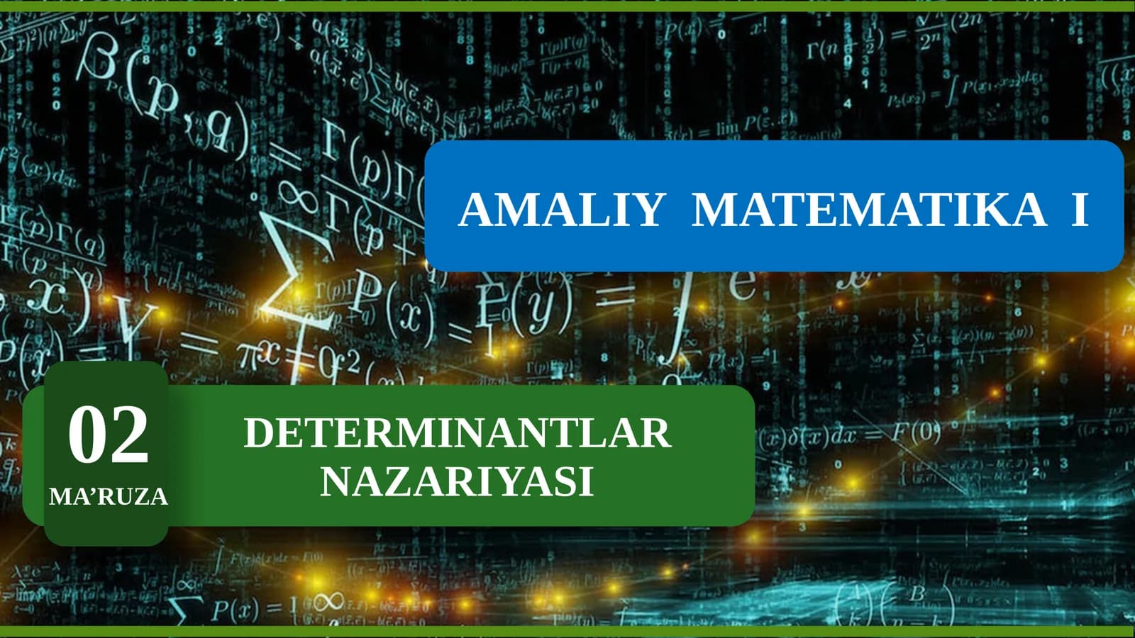 Determinantlar nazariyasi