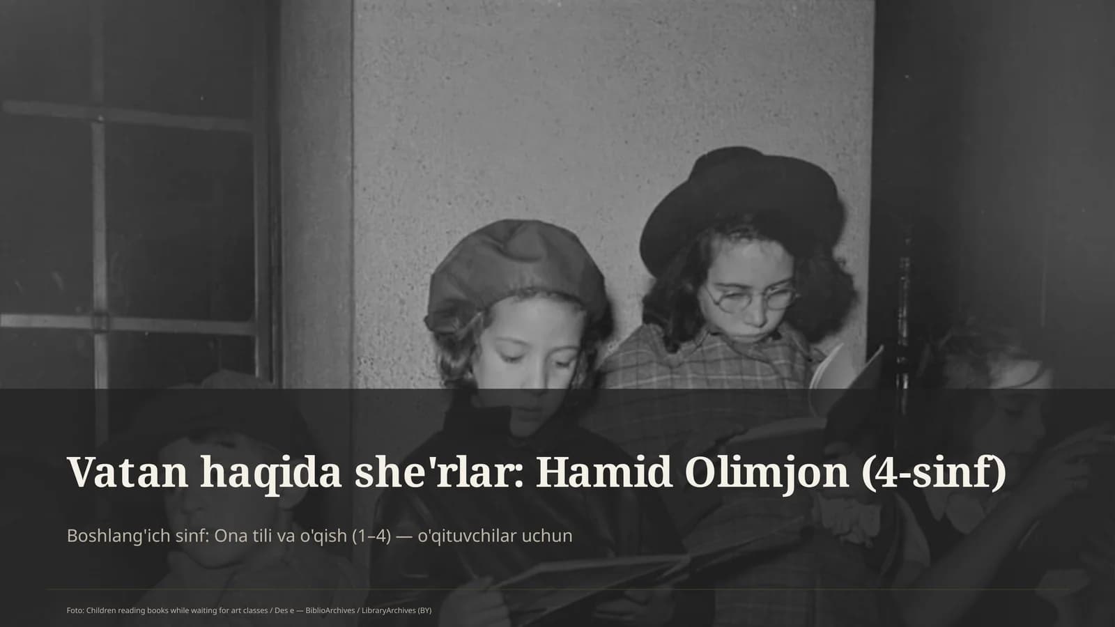 Boshlang'ich sinf: Ona tili va o'qish (1– 4) — o'qituvchilar uchun