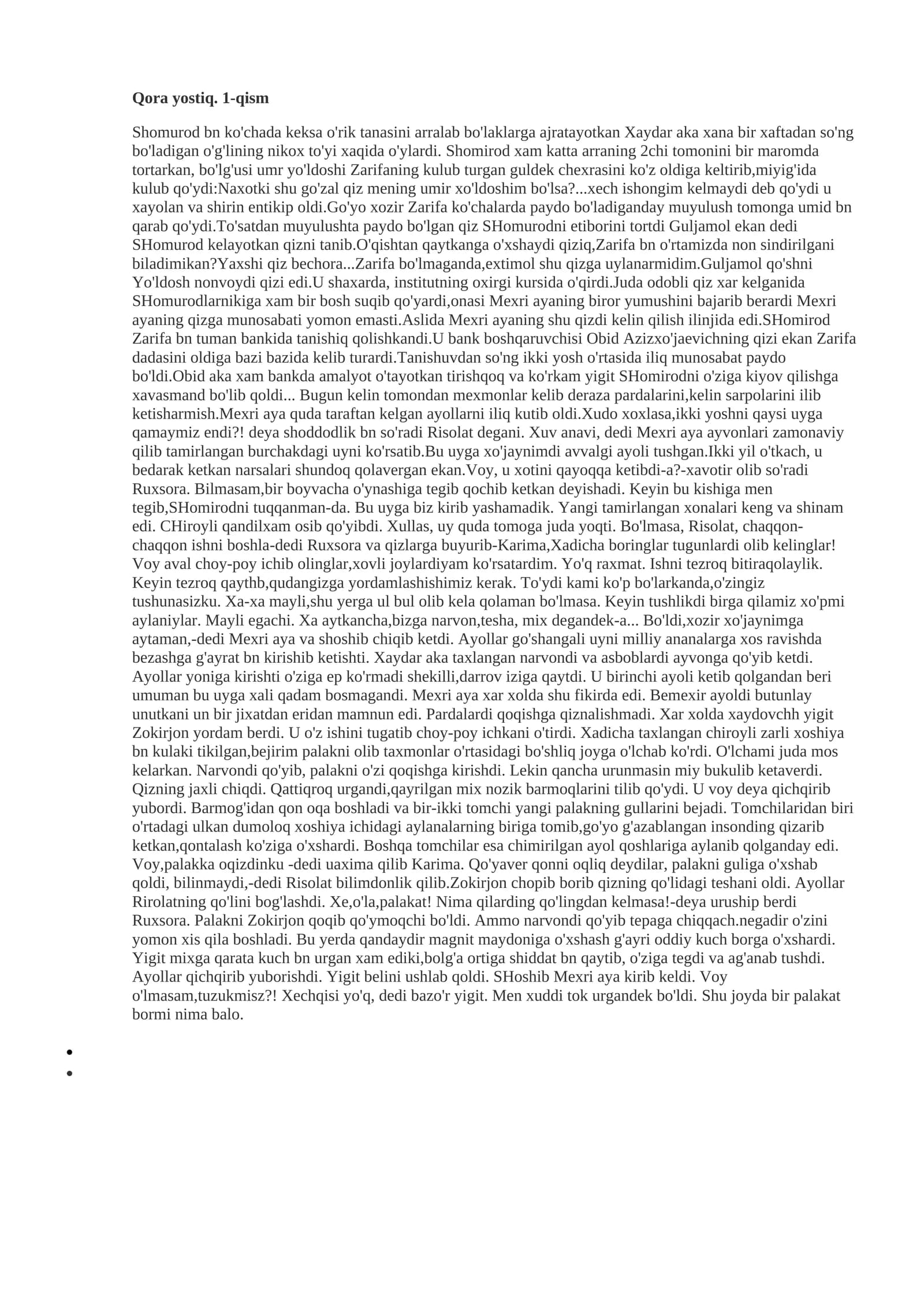 Shomurod va Zarifa (Qism 1)