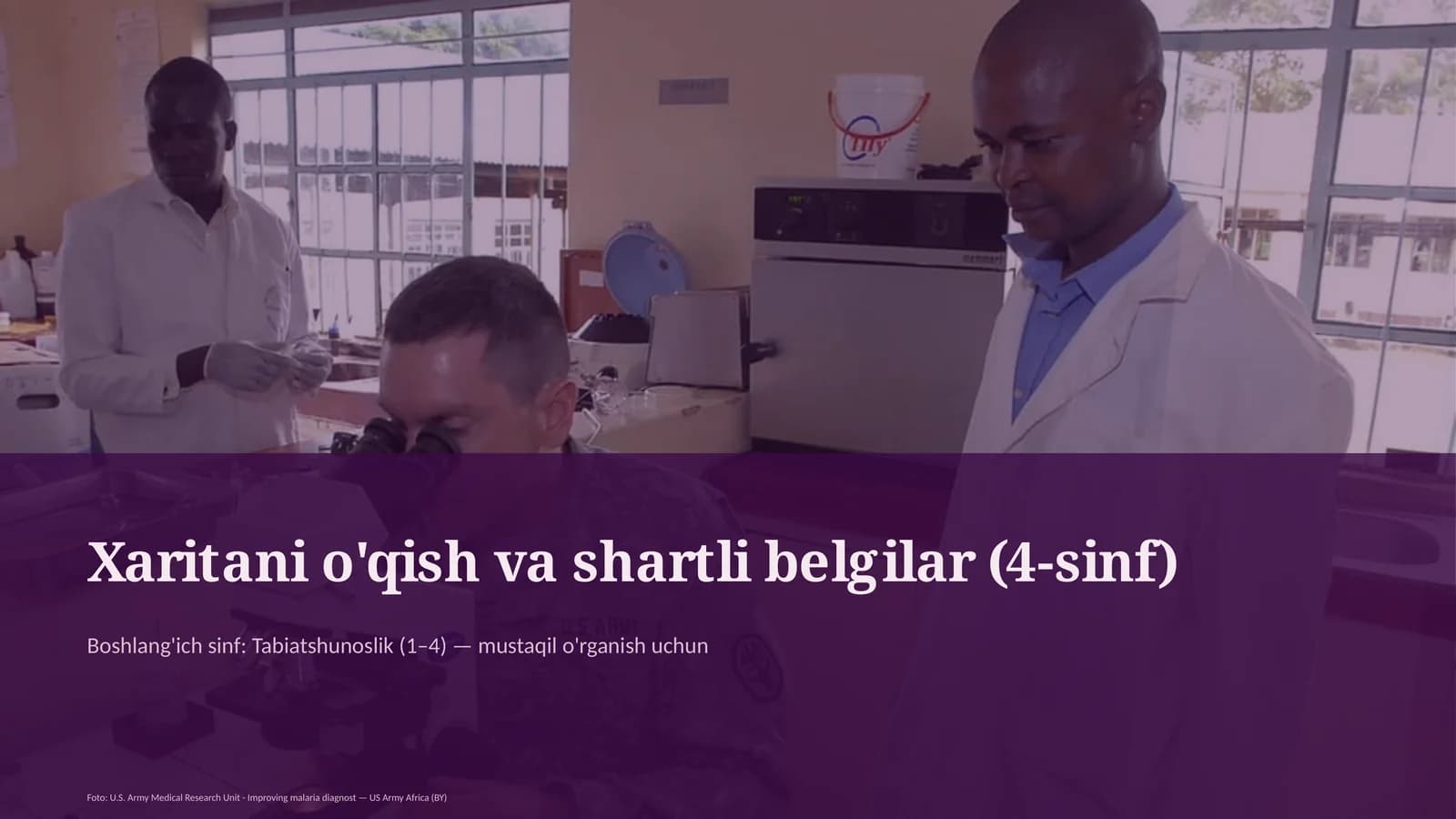 Xaritani o'qish va shartli belgilar (4-sinf)