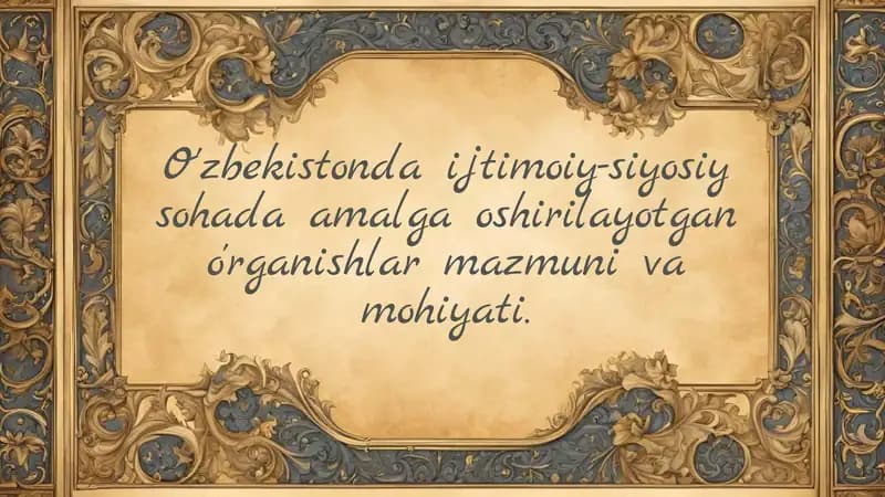 Ijtimoiy-siyosiy islohotlar