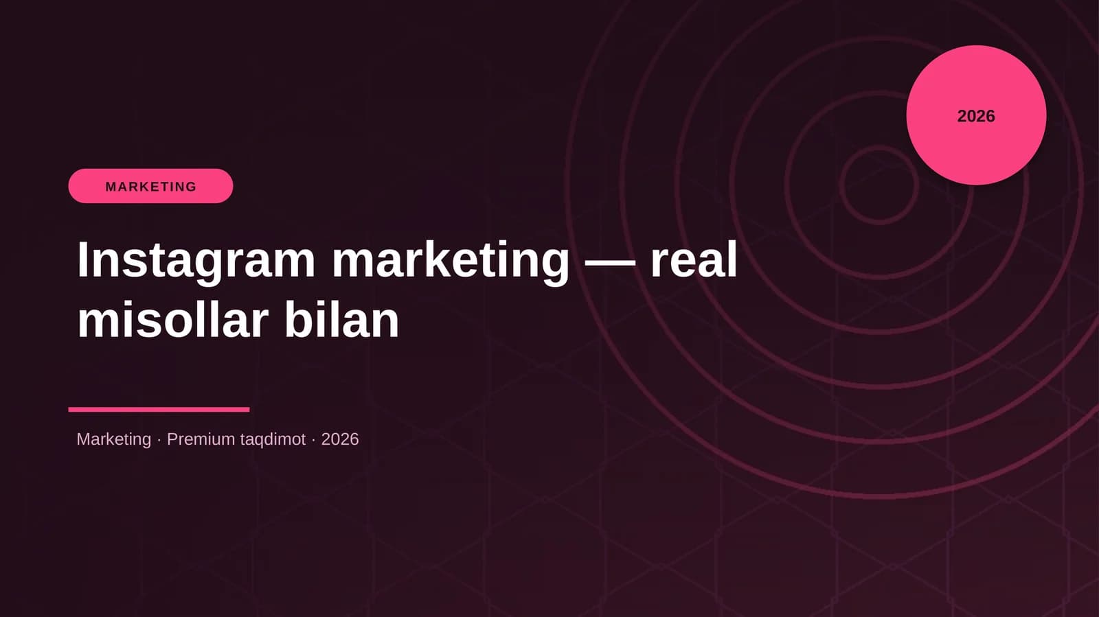 Instagram marketing — real misollar bilan
