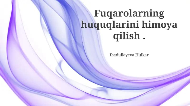 Fuqarolarning huquqlarini himoya qilish