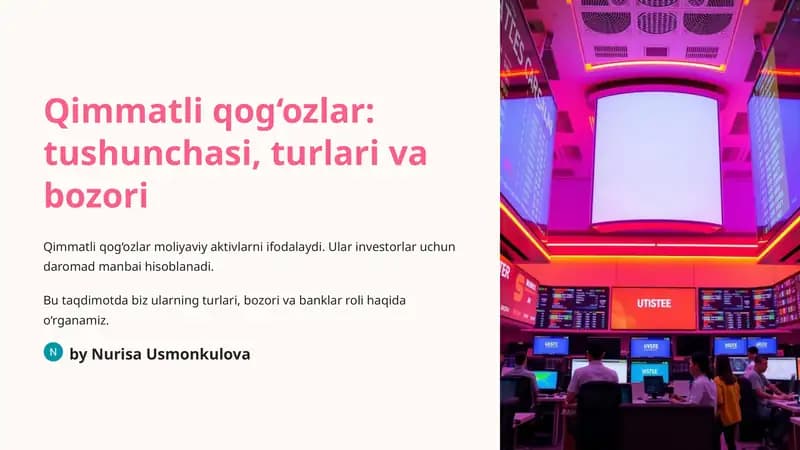 Qimmatli qog‘ozlar