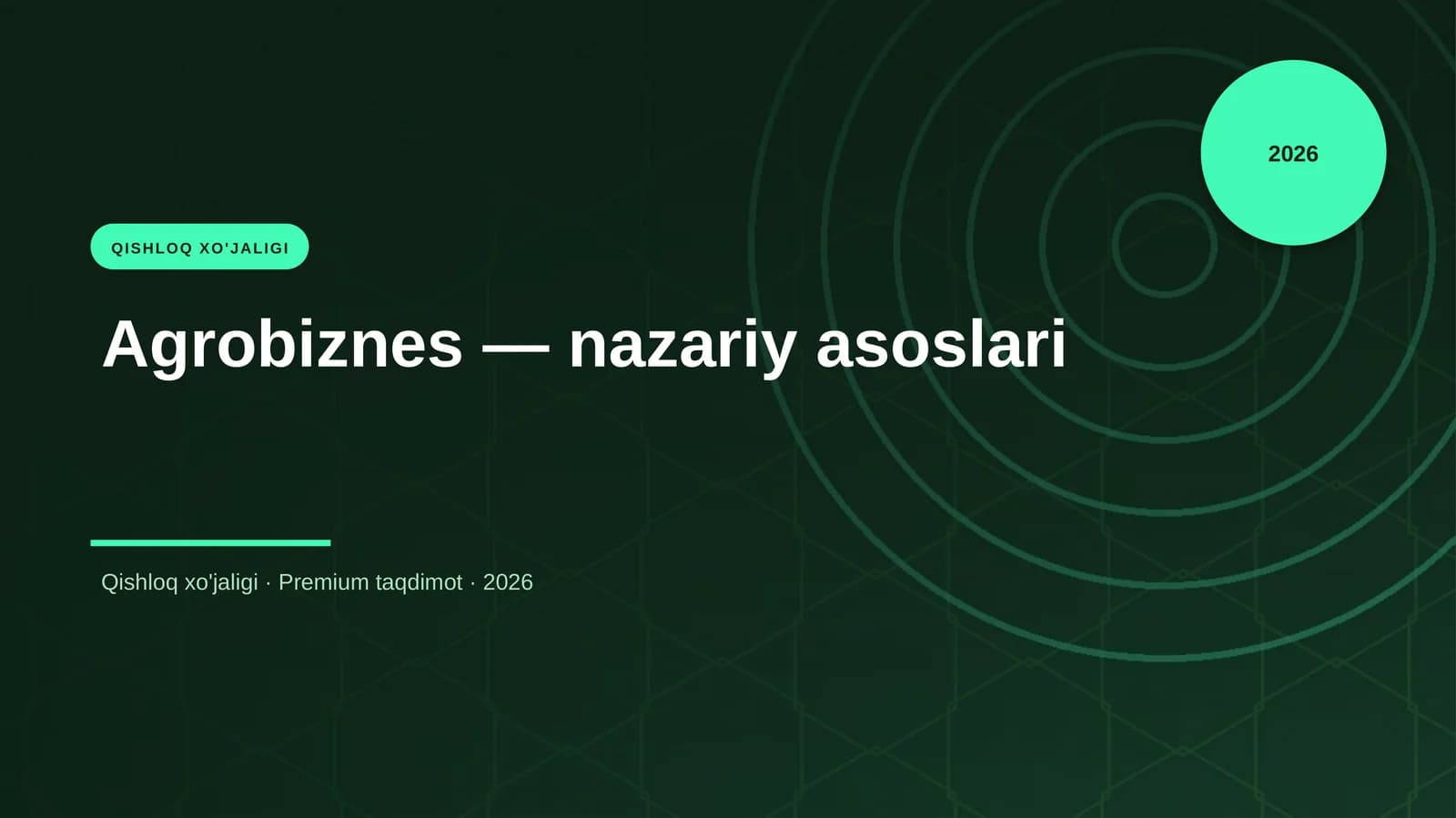 Agrobiznes — nazariy asoslari
