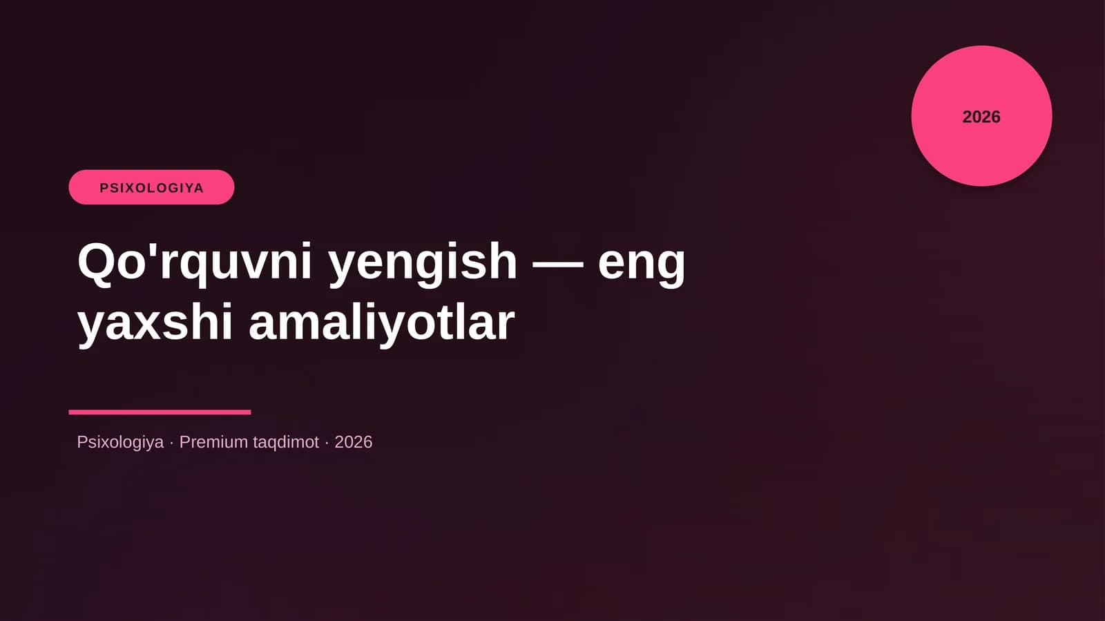 Qo'rquvni yengish — eng yaxshi amaliyotlar