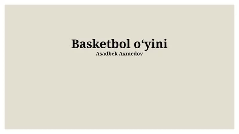 Basketbol o‘yini