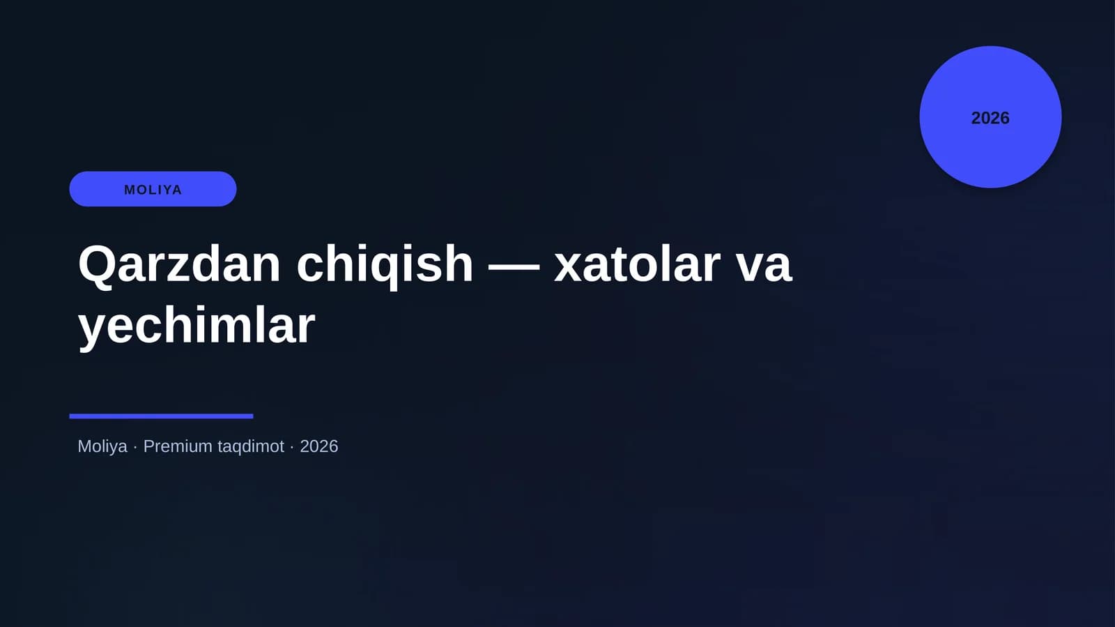 Qarzdan chiqish — xatolar va yechimlar