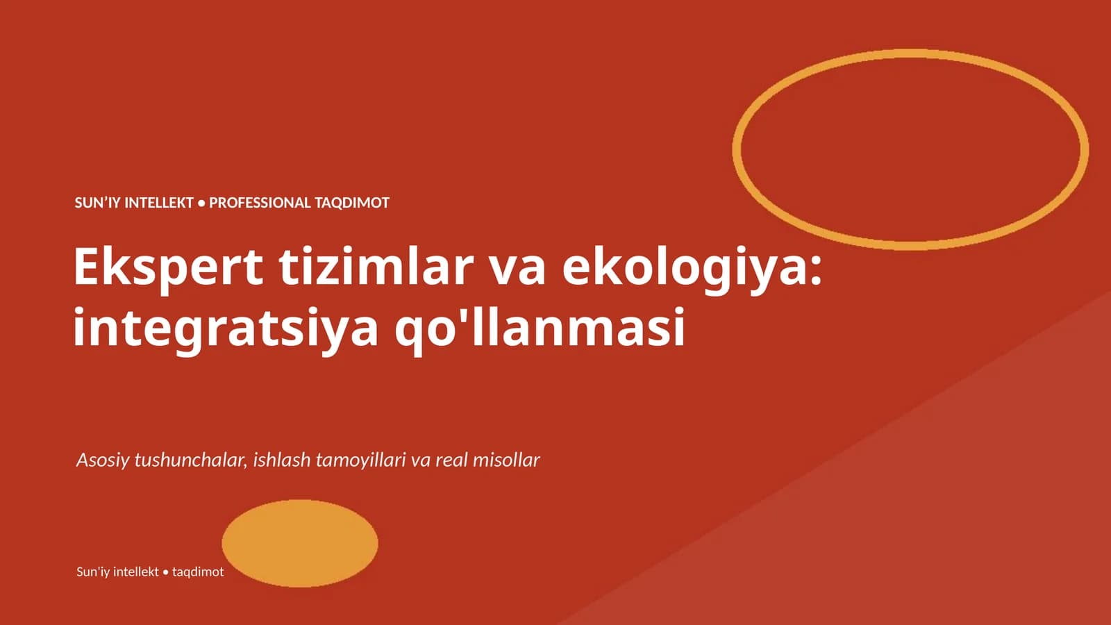 Ekspert tizimlar va ekologiya: integratsiya qo'llanmasi