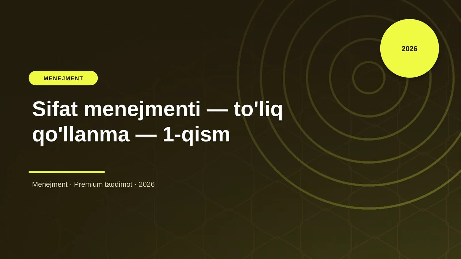 Sifat menejmenti — to'liq qo'llanma — 1-qism