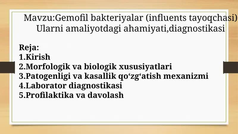 Gemofilbakteriyalar (influentstayoqchasi) bakteriyalar