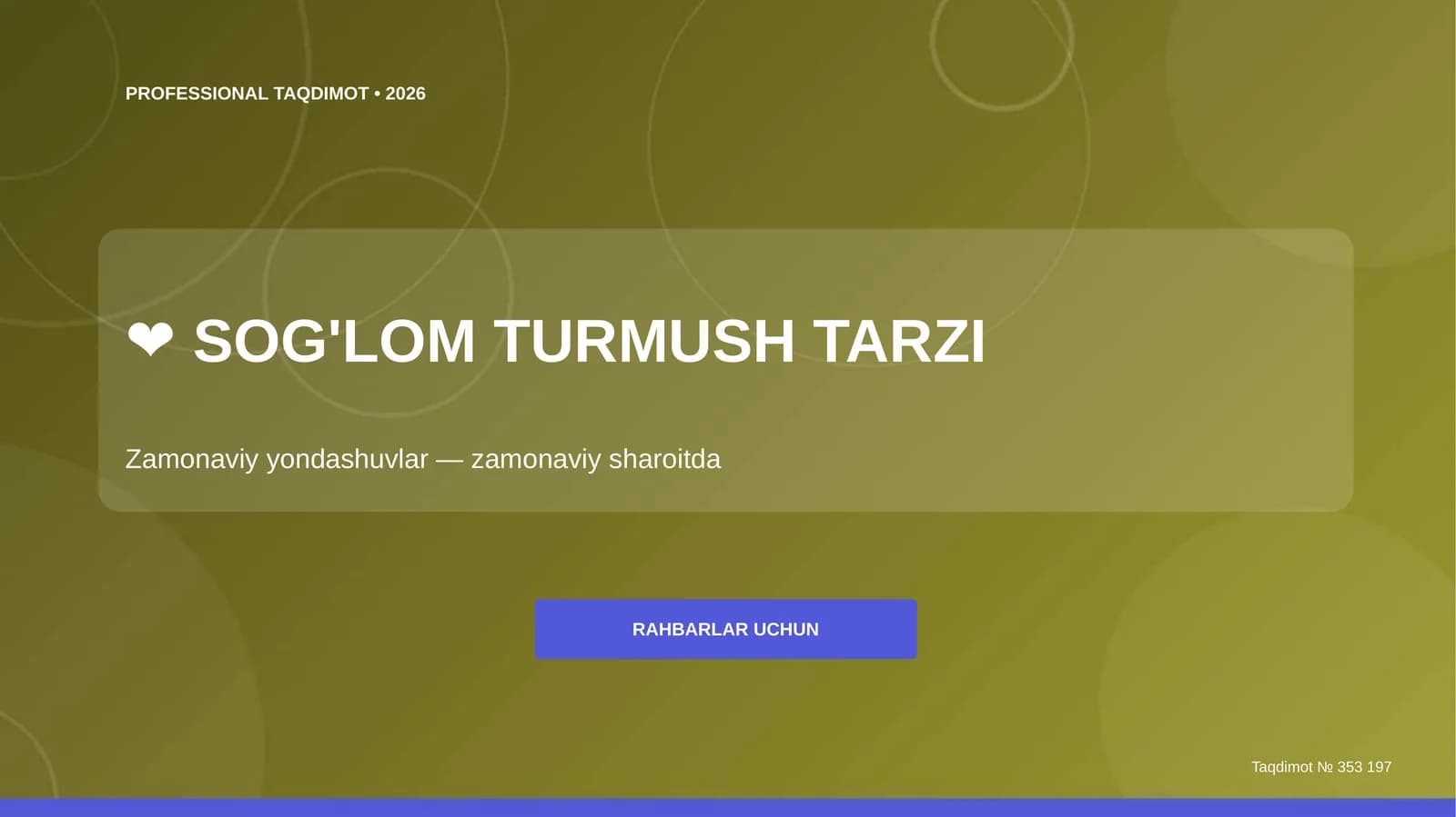 PROFESSIONAL TAQDIMOT • 2026